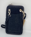 Pochette téléphone nubuck noir